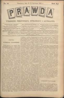 Prawda : tygodnik polityczny, społeczny i literacki, 1890, R. 10, nr 16