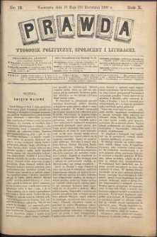 Prawda : tygodnik polityczny, społeczny i literacki, 1890, R. 10, nr 19