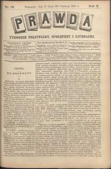 Prawda : tygodnik polityczny, społeczny i literacki, 1890, R. 10, nr 28