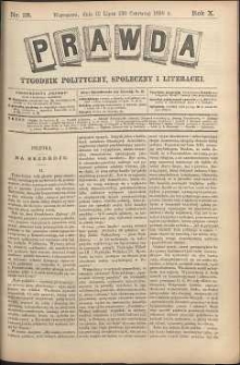 Prawda : tygodnik polityczny, społeczny i literacki, 1890, R. 10, nr 28