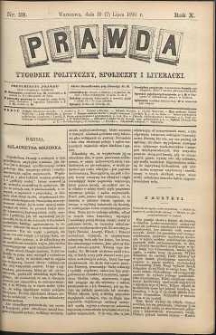 Prawda : tygodnik polityczny, społeczny i literacki, 1890, R. 10, nr 29