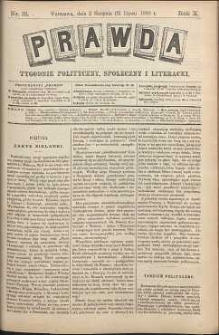 Prawda : tygodnik polityczny, społeczny i literacki, 1890, R. 10, nr 31