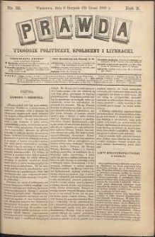 Prawda : tygodnik polityczny, społeczny i literacki, 1890, R. 10, nr 32
