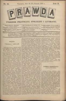 Prawda : tygodnik polityczny, społeczny i literacki, 1890, R. 10, nr 35