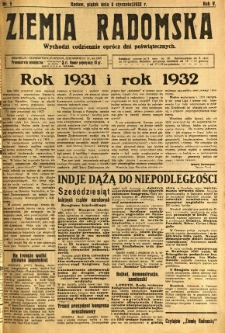 Ziemia Radomska, 1932, R. 5, nr 5