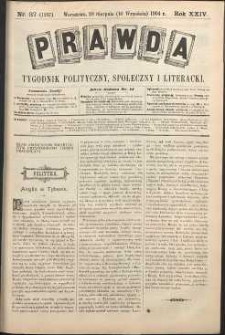 Prawda : tygodnik polityczny, społeczny i literacki, 1904, R. 24, nr 37