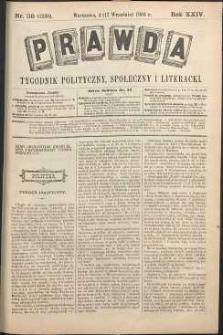 Prawda : tygodnik polityczny, społeczny i literacki, 1904, R. 24, nr 38