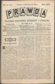 Prawda : tygodnik polityczny, społeczny i literacki, 1904, R. 24, nr 43