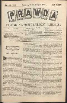 Prawda : tygodnik polityczny, społeczny i literacki, 1904, R. 24, nr 48