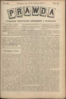 Prawda : tygodnik polityczny, społeczny i literacki, 1890, R. 10, nr 38