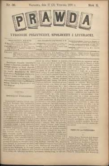Prawda : tygodnik polityczny, społeczny i literacki, 1890, R. 10, nr 39