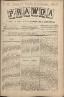 Prawda : tygodnik polityczny, społeczny i literacki, 1890, R. 10, nr 40