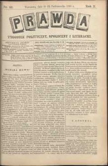 Prawda : tygodnik polityczny, społeczny i literacki, 1890, R. 10, nr 42