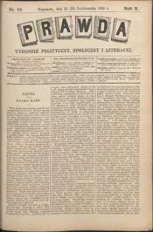 Prawda : tygodnik polityczny, społeczny i literacki, 1890, R. 10, nr 43
