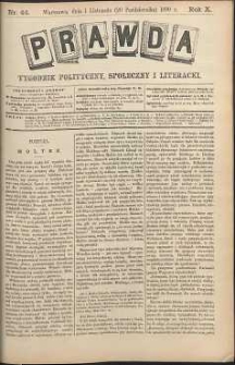 Prawda : tygodnik polityczny, społeczny i literacki, 1890, R. 10, nr 44