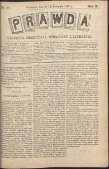 Prawda : tygodnik polityczny, społeczny i literacki, 1890, R. 10, nr 46