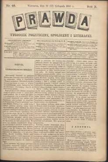 Prawda : tygodnik polityczny, społeczny i literacki, 1890, R. 10, nr 48