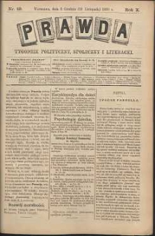 Prawda : tygodnik polityczny, społeczny i literacki, 1890, R. 10, nr 49