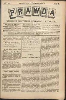 Prawda : tygodnik polityczny, społeczny i literacki, 1890, R. 10, nr 50