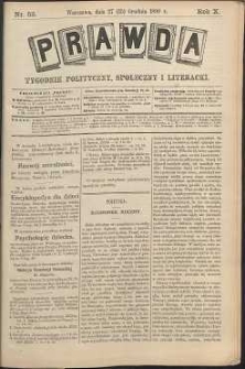 Prawda : tygodnik polityczny, społeczny i literacki, 1890, R. 10, nr 52
