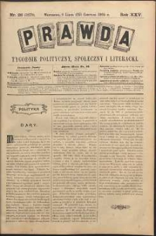 Prawda : tygodnik polityczny, społeczny i literacki, 1905, R. 25, nr 26