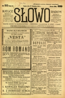 Słowo, 1923, R. 2, nr 100