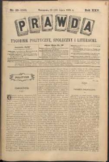 Prawda : tygodnik polityczny, społeczny i literacki, 1905, R. 25, nr 29