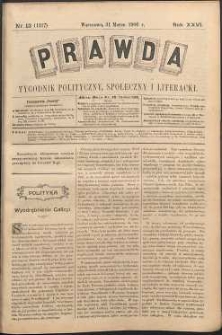 Prawda : tygodnik polityczny, społeczny i literacki, 1906, R. 26, nr 13