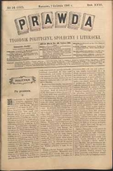 Prawda : tygodnik polityczny, społeczny i literacki, 1906, R. 26, nr 14