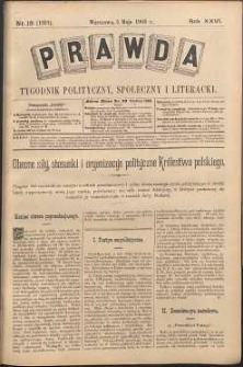 Prawda : tygodnik polityczny, społeczny i literacki, 1906, R. 26, nr 18