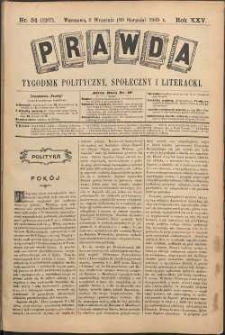 Prawda : tygodnik polityczny, społeczny i literacki, 1905, R. 25, nr 34