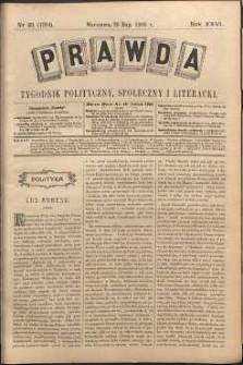 Prawda : tygodnik polityczny, społeczny i literacki, 1906, R. 26, nr 21