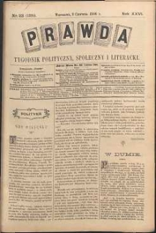 Prawda : tygodnik polityczny, społeczny i literacki, 1906, R. 26, nr 23