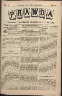 Prawda : tygodnik polityczny, społeczny i literacki, 1891, R. 11, nr 3