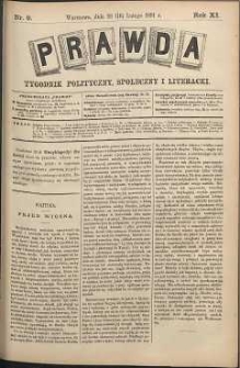 Prawda : tygodnik polityczny, społeczny i literacki, 1891, R. 11, nr 9