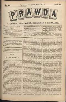 Prawda : tygodnik polityczny, społeczny i literacki, 1891, R. 11, nr 12