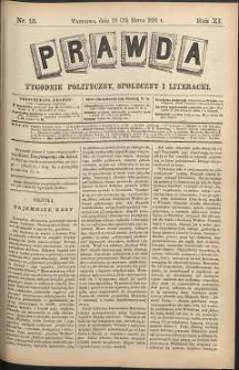 Prawda : tygodnik polityczny, społeczny i literacki, 1891, R. 11, nr 13