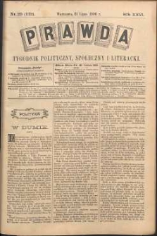 Prawda : tygodnik polityczny, społeczny i literacki, 1906, R. 26, nr 29