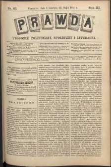 Prawda : tygodnik polityczny, społeczny i literacki, 1891, R. 11, nr 23