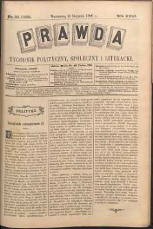 Prawda : tygodnik polityczny, społeczny i literacki, 1906, R. 26, nr 33