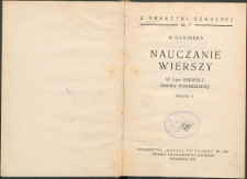 Nauczanie wierszy : w I-ym oddziale szkoły powszechnej. Wyd. 2