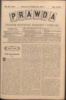 Prawda : tygodnik polityczny, społeczny i literacki, 1906, R. 26, nr 43
