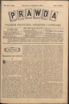 Prawda : tygodnik polityczny, społeczny i literacki, 1906, R. 26, nr 47