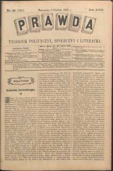 Prawda : tygodnik polityczny, społeczny i literacki, 1906, R. 26, nr 49
