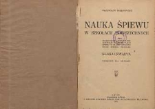 Nauka śpiewu w szkołach powszechnych : klasa czwarta : podręcznik dla młodzieży