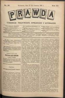 Prawda : tygodnik polityczny, społeczny i literacki, 1891, R. 11, nr 26