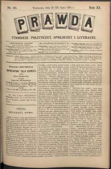 Prawda : tygodnik polityczny, społeczny i literacki, 1891, R. 11, nr 30