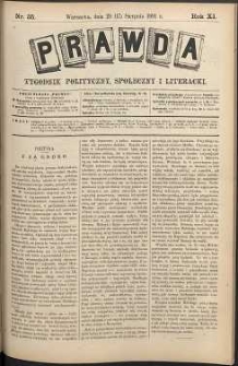 Prawda : tygodnik polityczny, społeczny i literacki, 1891, R. 11, nr 35