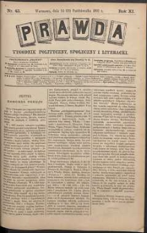 Prawda : tygodnik polityczny, społeczny i literacki, 1891, R. 11, nr 43