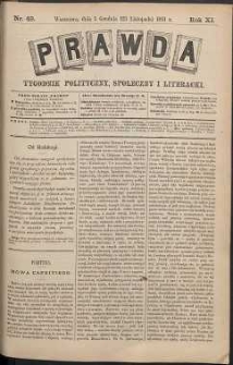 Prawda : tygodnik polityczny, społeczny i literacki, 1891, R. 11, nr 49